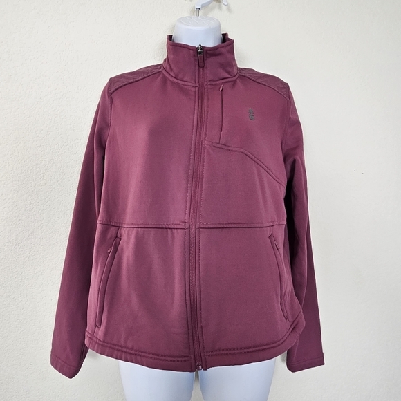Bass Outdoor Full Zip Fleece Jacket with Thumb Holes Rose Pink Size M - Picture 2 of 9